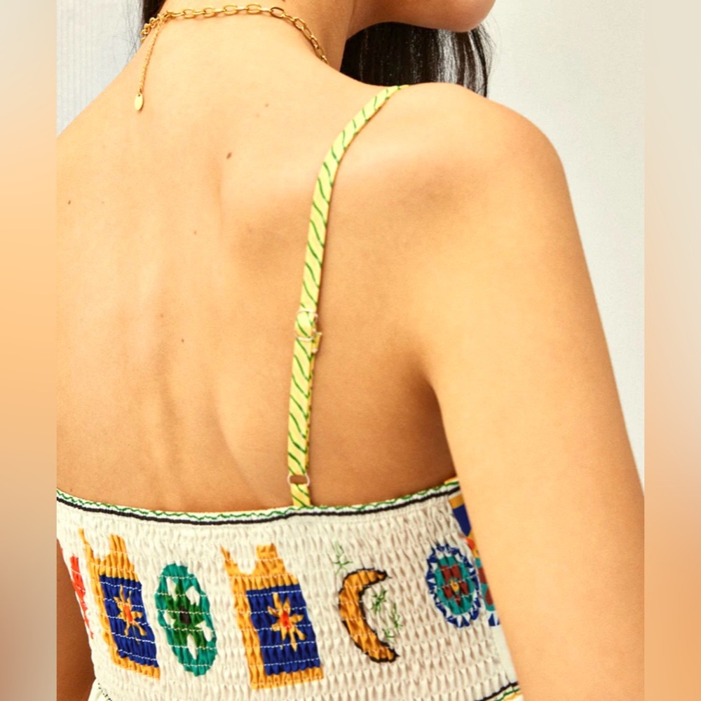 All Over Print Multi Color Cami Long Dress - Picture 5 of 6